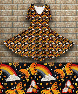 P7 Peggy Dress - butterflies and rainbows