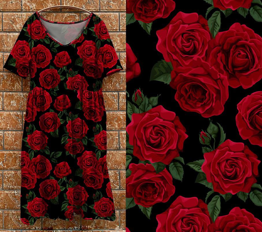 P7 Tea Dress -  Red Roses