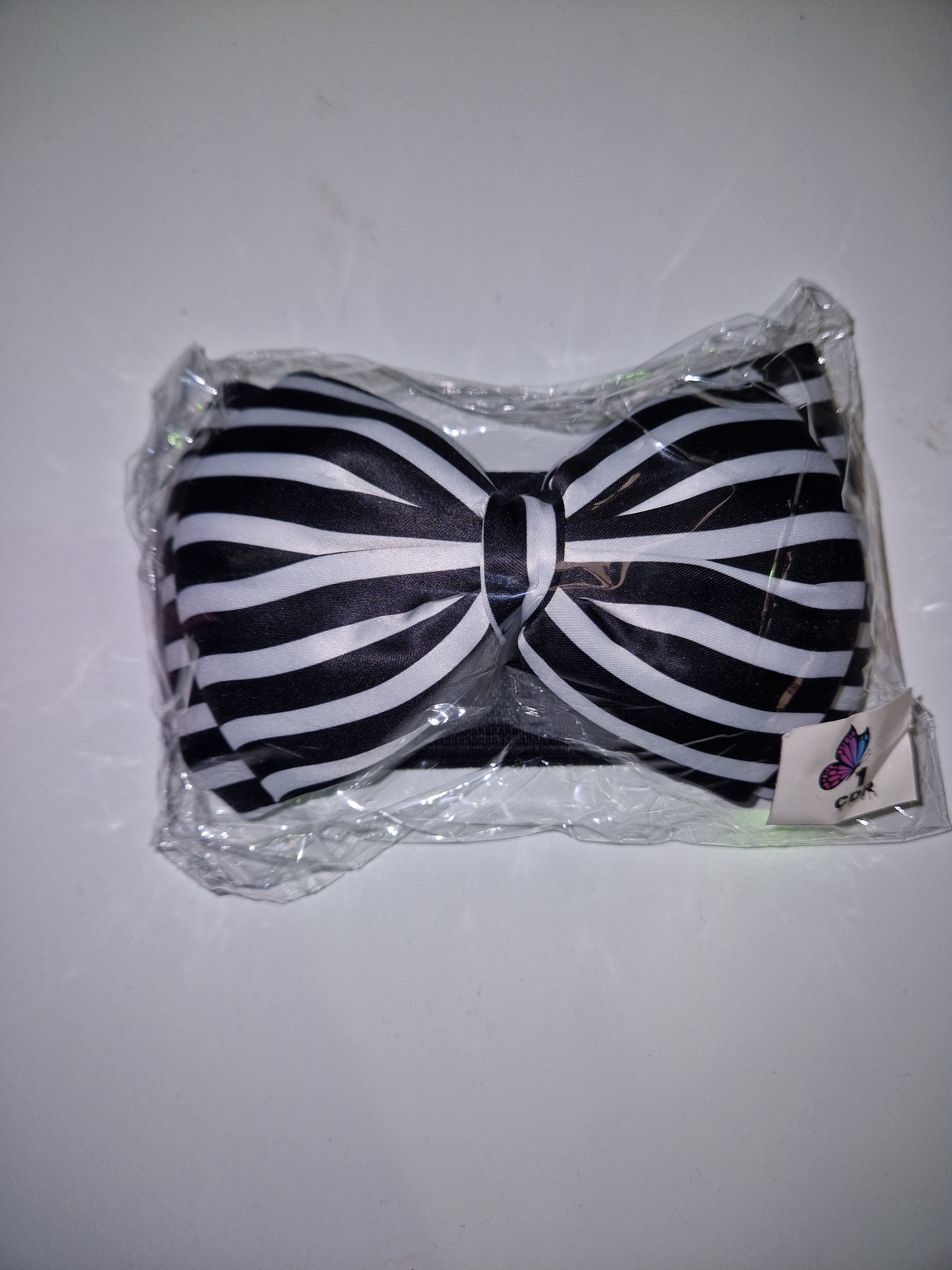 Small bow belt - Black & White Stripes