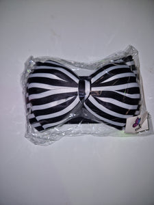 Small bow belt - Black & White Stripes